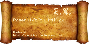 Rosenblüth Márk névjegykártya